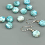 Dainty Larimar Earrings, sterling silver