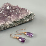 Pink Amethyst Earrings Dangle Sterling Silver