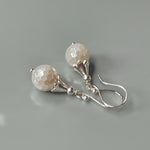 Facetted Pearl Earrings Dangle Sterling Silver