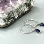 Iolite Hoop earrings Sterling Silver
