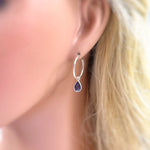 Iolite Hoop earrings Sterling Silver