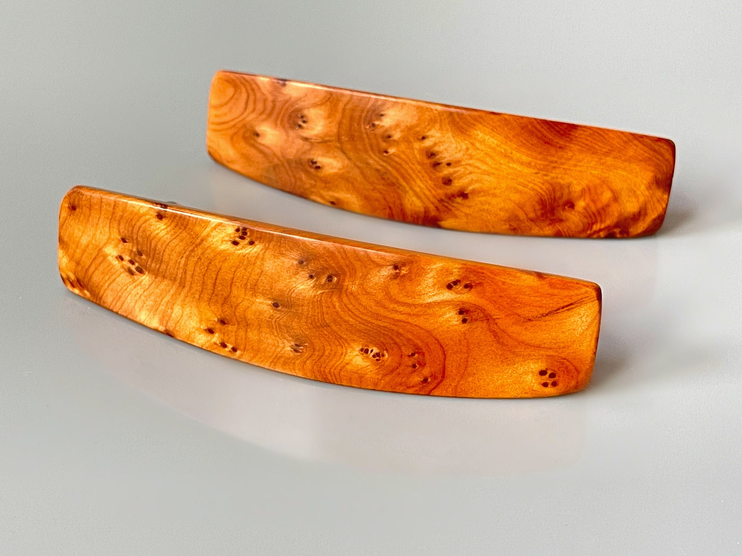 Thuya Burl wood barrette