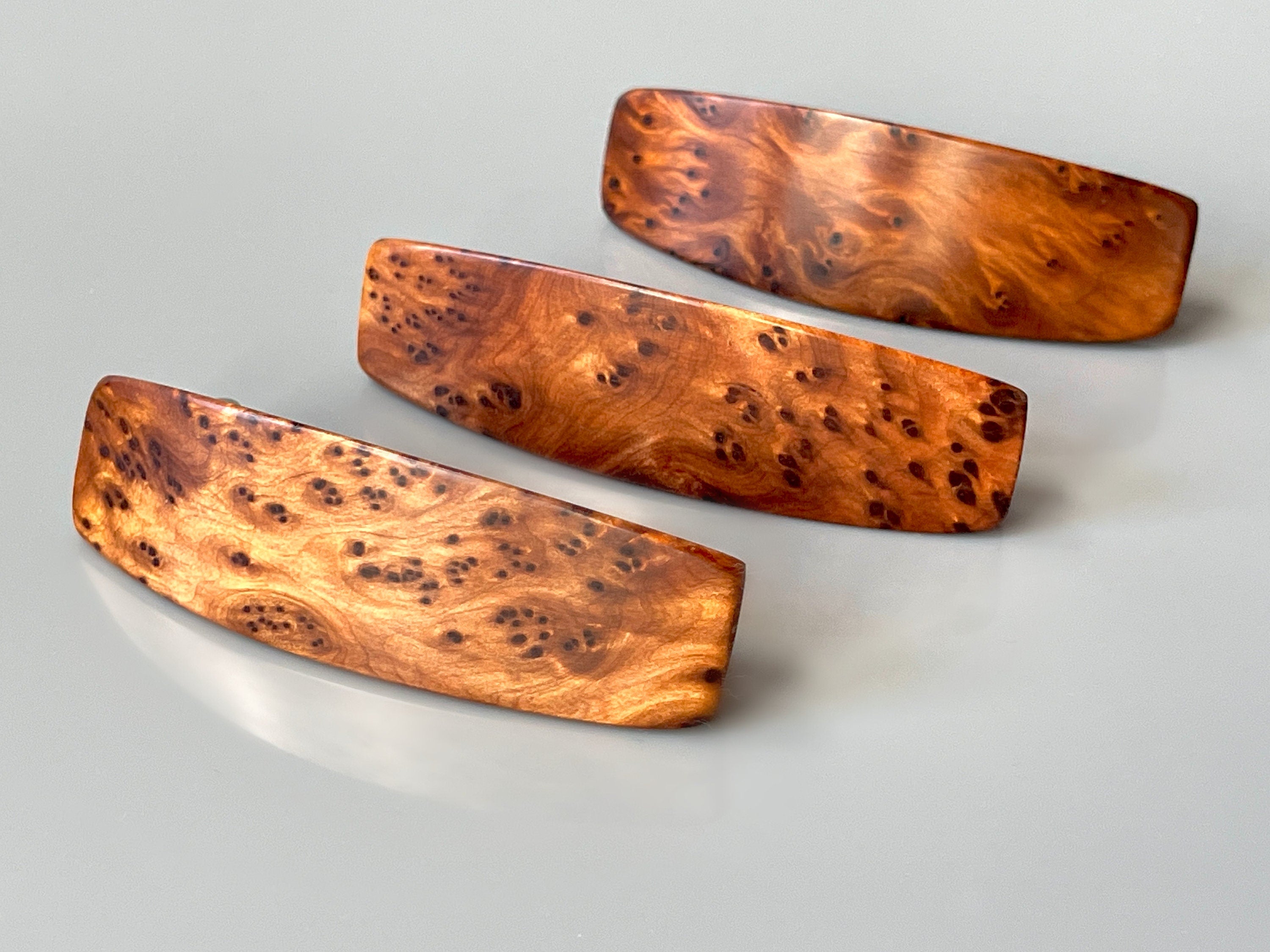 Thuya Burl wood barrette