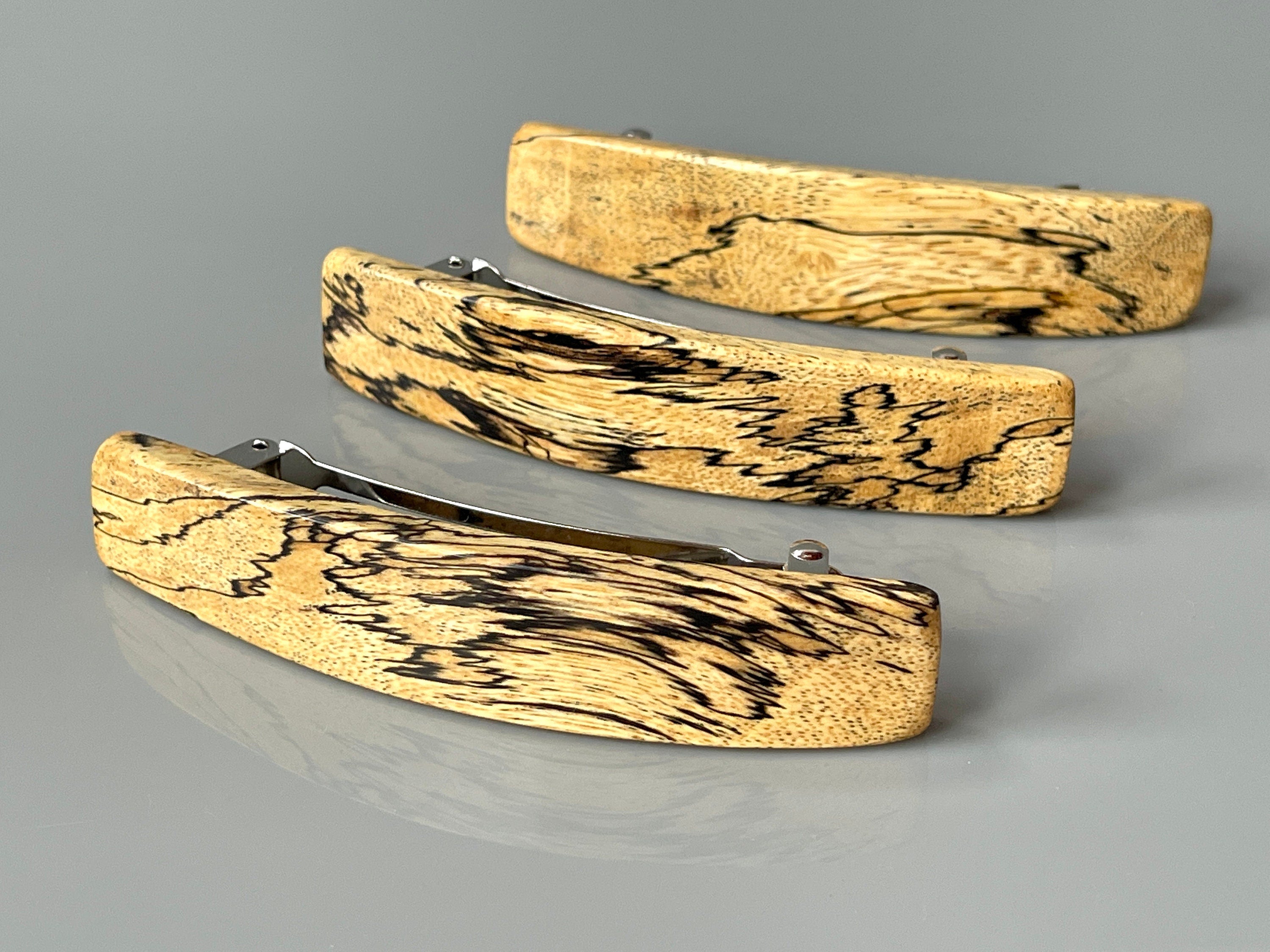 Large Hair clip for women Thick Hair Barrette wood Hair Clip Long Hair Clip Spalted Barrette wooden hair clip handmade wood hair accessory