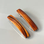 Wood Hair Clips Small wooden hair barrettes for women Fine Hair barrettes for bangs, Tigerwood Children's hair gift for wife, girlfriend