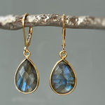 Labradorite earrings 14k Gold Bezel