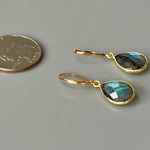 Labradorite earrings 14k Gold Bezel