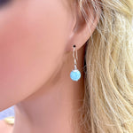 Dainty Larimar Earrings, sterling silver
