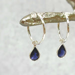 Iolite Hoop earrings Sterling Silver