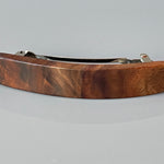 Large Curly Walnut Wood Hair Clip Barrette for Thick Hair
