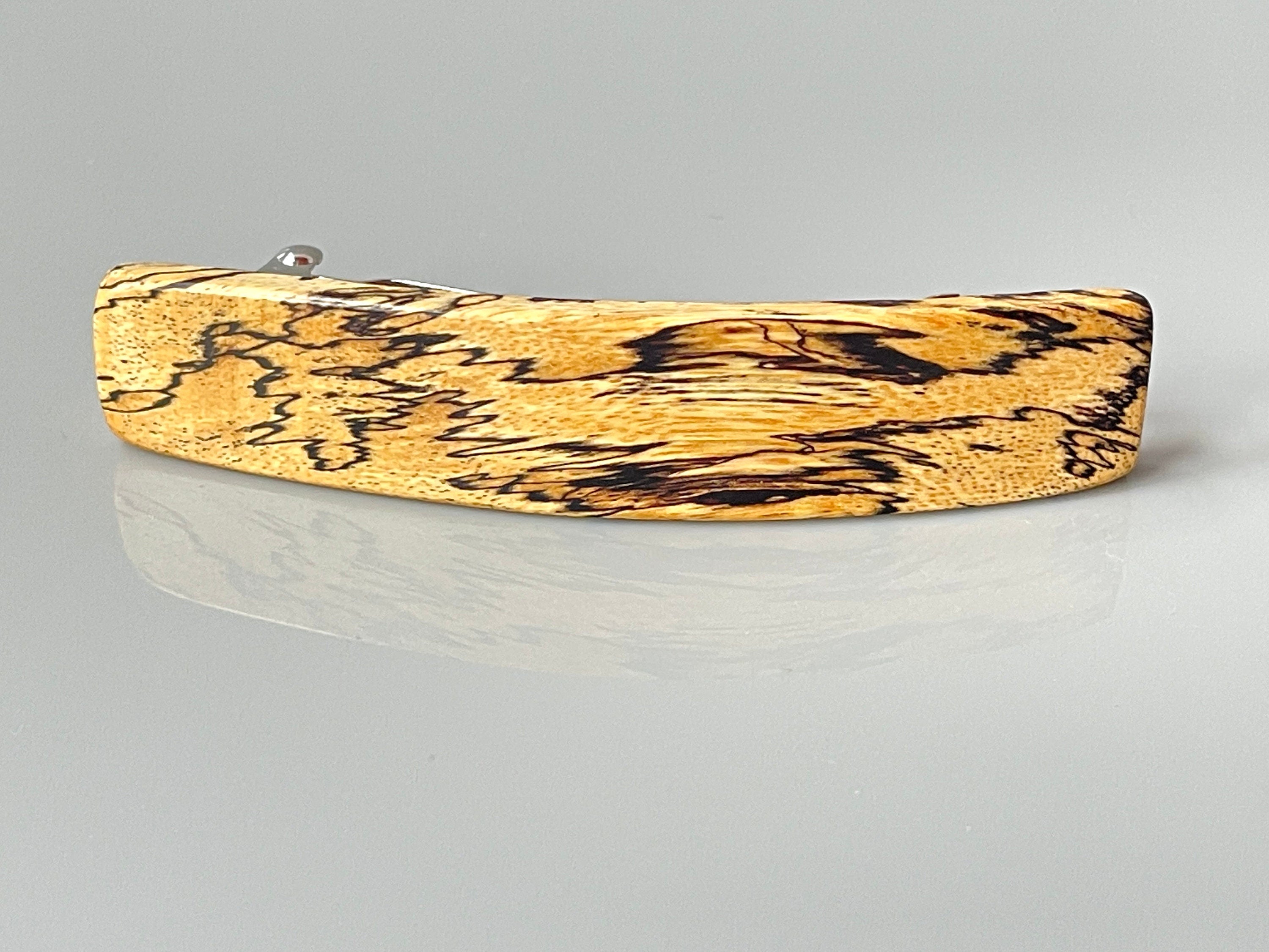 Large Hair clip for women Thick Hair Barrette wood Hair Clip Long Hair Clip Spalted Barrette wooden hair clip handmade wood hair accessory