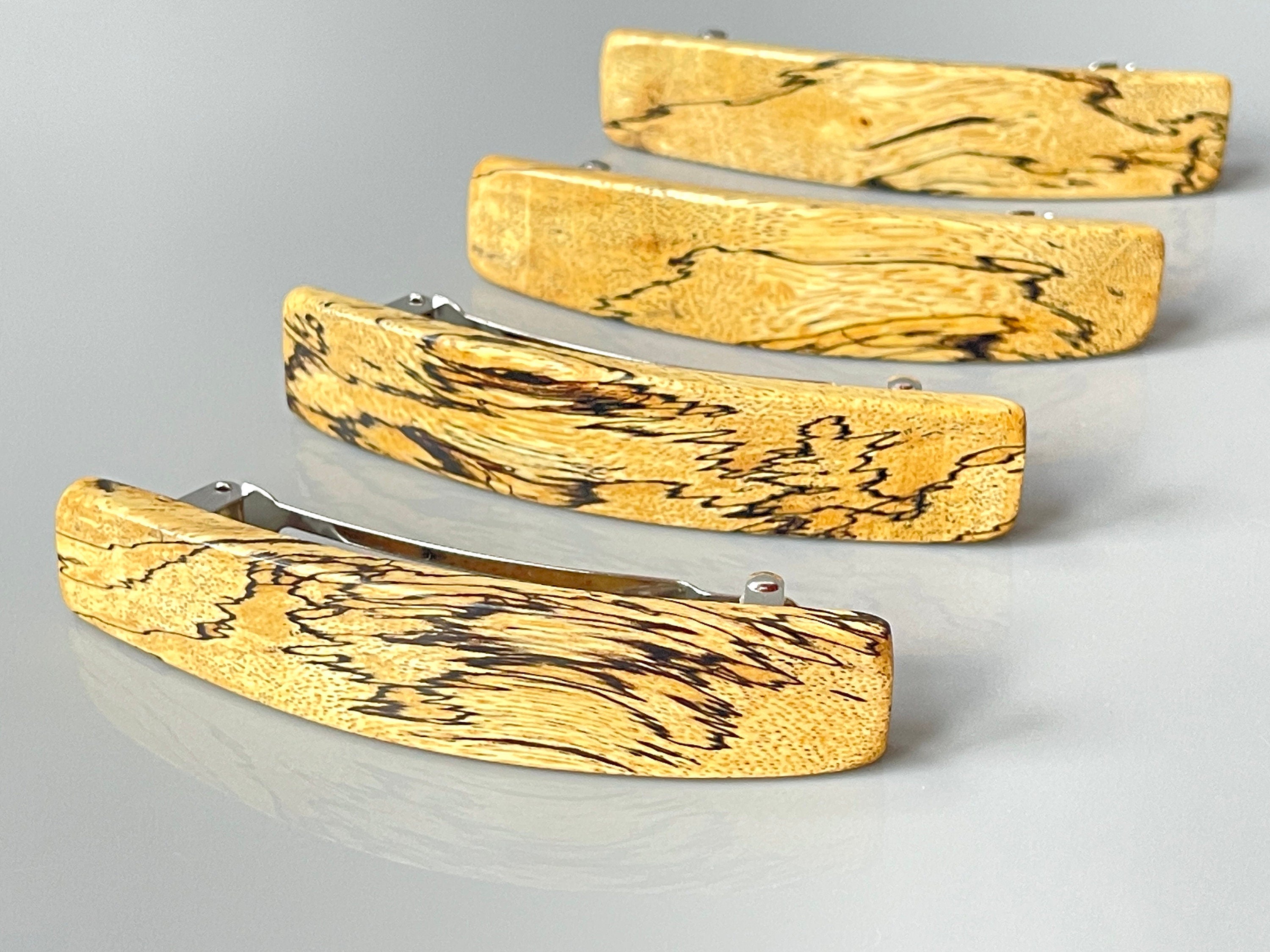 Large Hair clip for women Thick Hair Barrette wood Hair Clip Long Hair Clip Spalted Barrette wooden hair clip handmade wood hair accessory