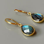 Labradorite earrings 14k Gold Bezel