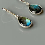 Labradorite earrings Sterling Silver, Gold