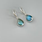 Labradorite earrings Sterling Silver, Gold