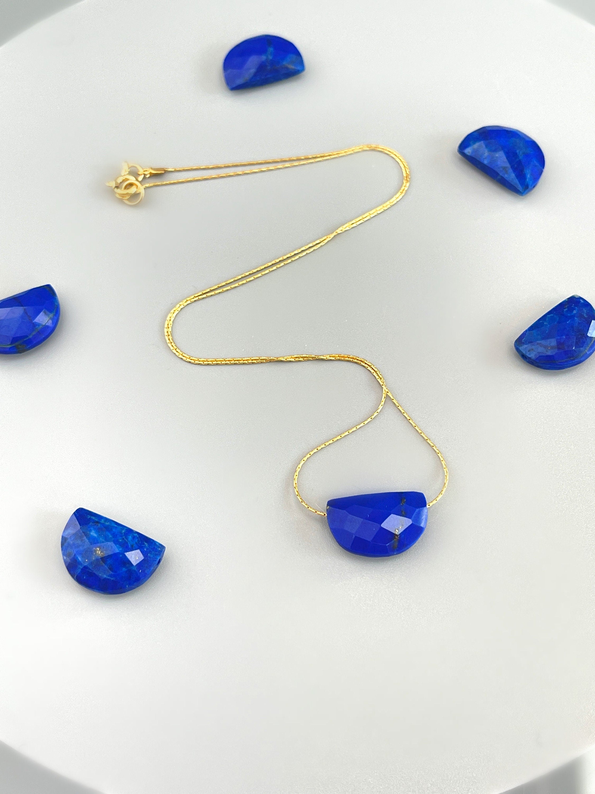 Lapis Necklace Elegant Gemstone Solitaire Necklace
