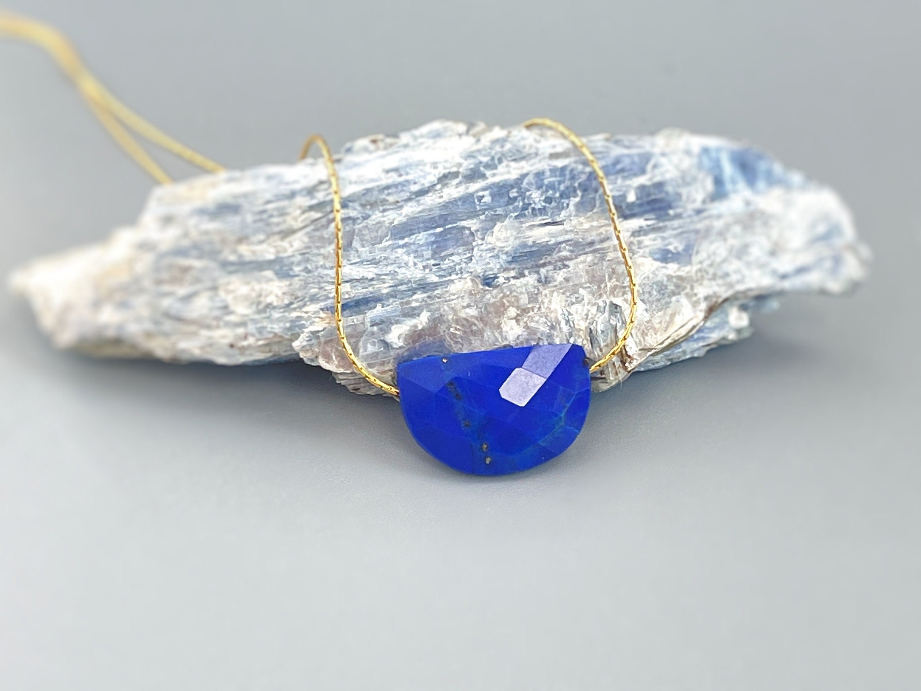 Lapis Necklace Elegant Gemstone Solitaire Necklace