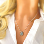 Aquamarine Necklace Sterling Silver
