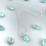 Aquamarine Necklace Sterling Silver