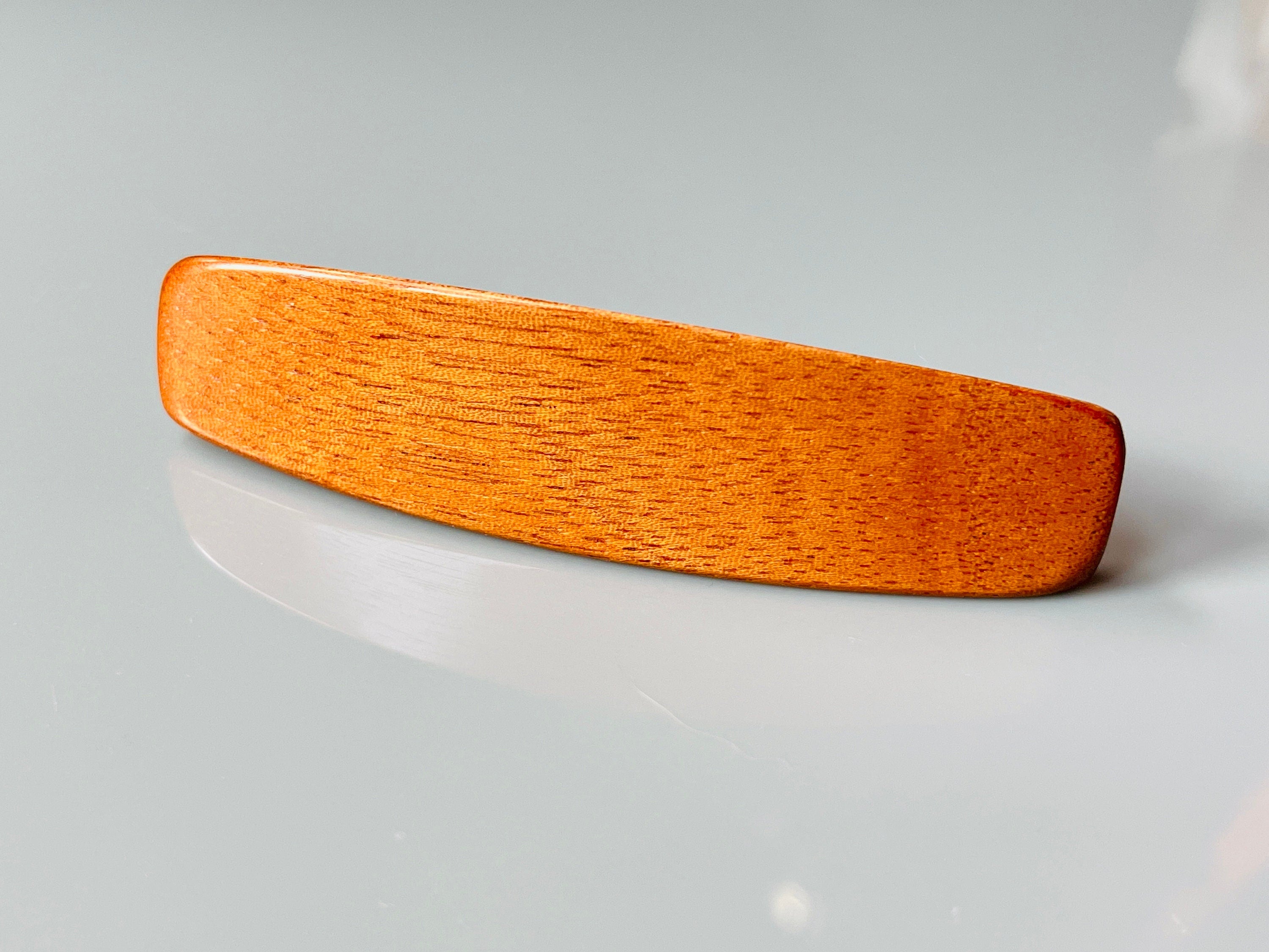 Medium Mahogany Wood Hair Barrette, red wood barrette, wooden barrette