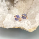 Raw Tanzanite Stud Earrings Organic Gemstone Stud Earrings