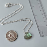 Labradorite Necklace, Sterling Silver Large Gemstone Pendant Handmade Labradorite Jewelry Minimalist necklace for woman