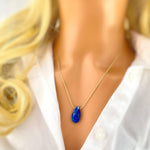 Lapis Necklace Gemstone Solitaire Necklace