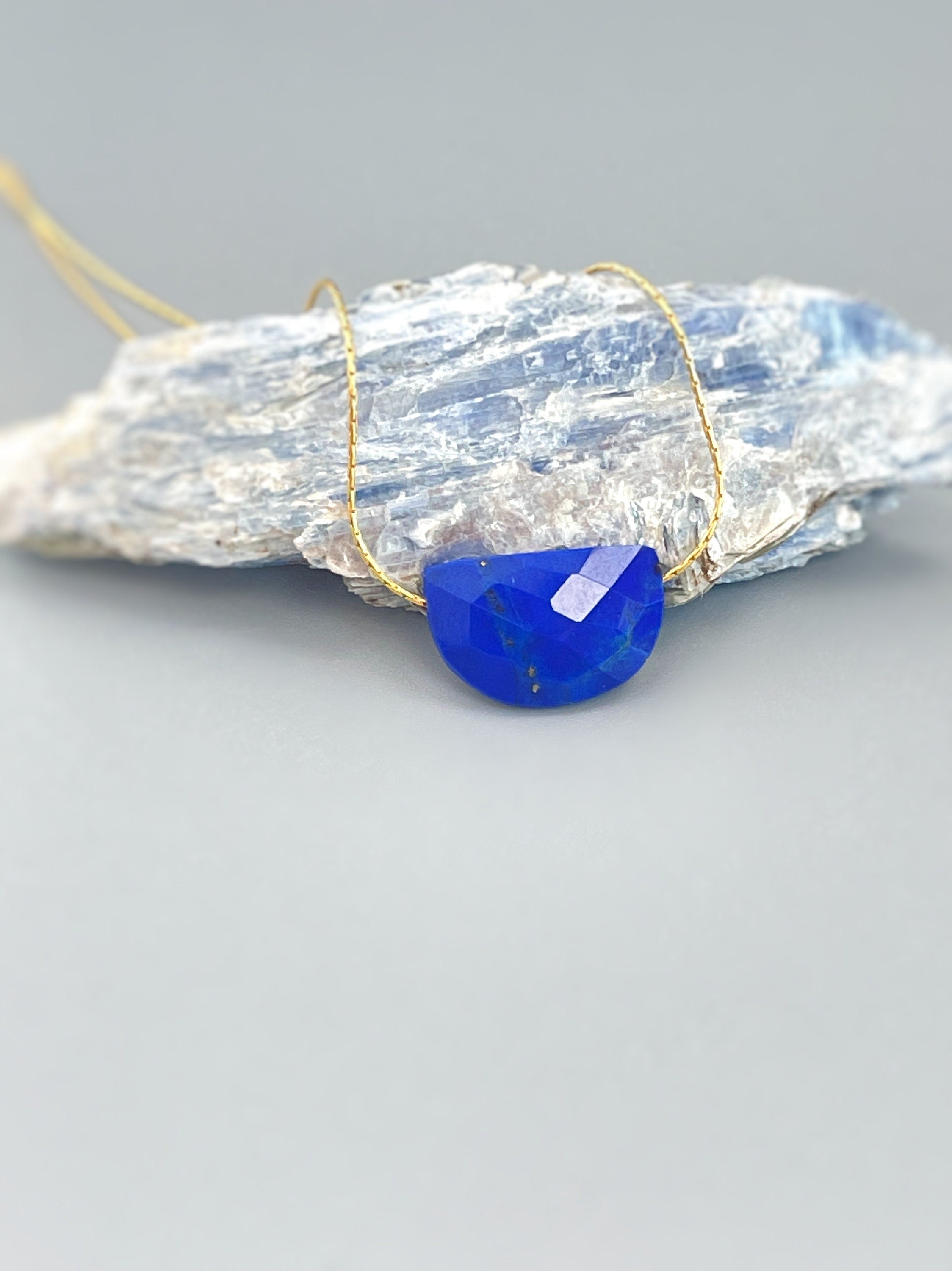 Lapis Necklace Elegant Gemstone Solitaire Necklace