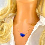 Lapis Necklace Elegant Gemstone Solitaire Necklace