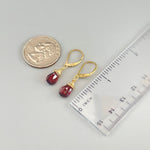 Garnet Earrings 14k Gold fill, Sterling Silver Teardrop Leverbacks