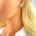 Raw Tanzanite Stud Earrings Organic Gemstone Stud Earrings