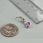 Pink Amethyst earrings bezel set silver