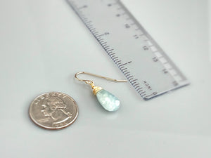 Aquamarine Gemstone earrings 14k Gold, sterling silver, rose gold lever back earrings handmade jewelry for wife Blue Beach wedding earrings