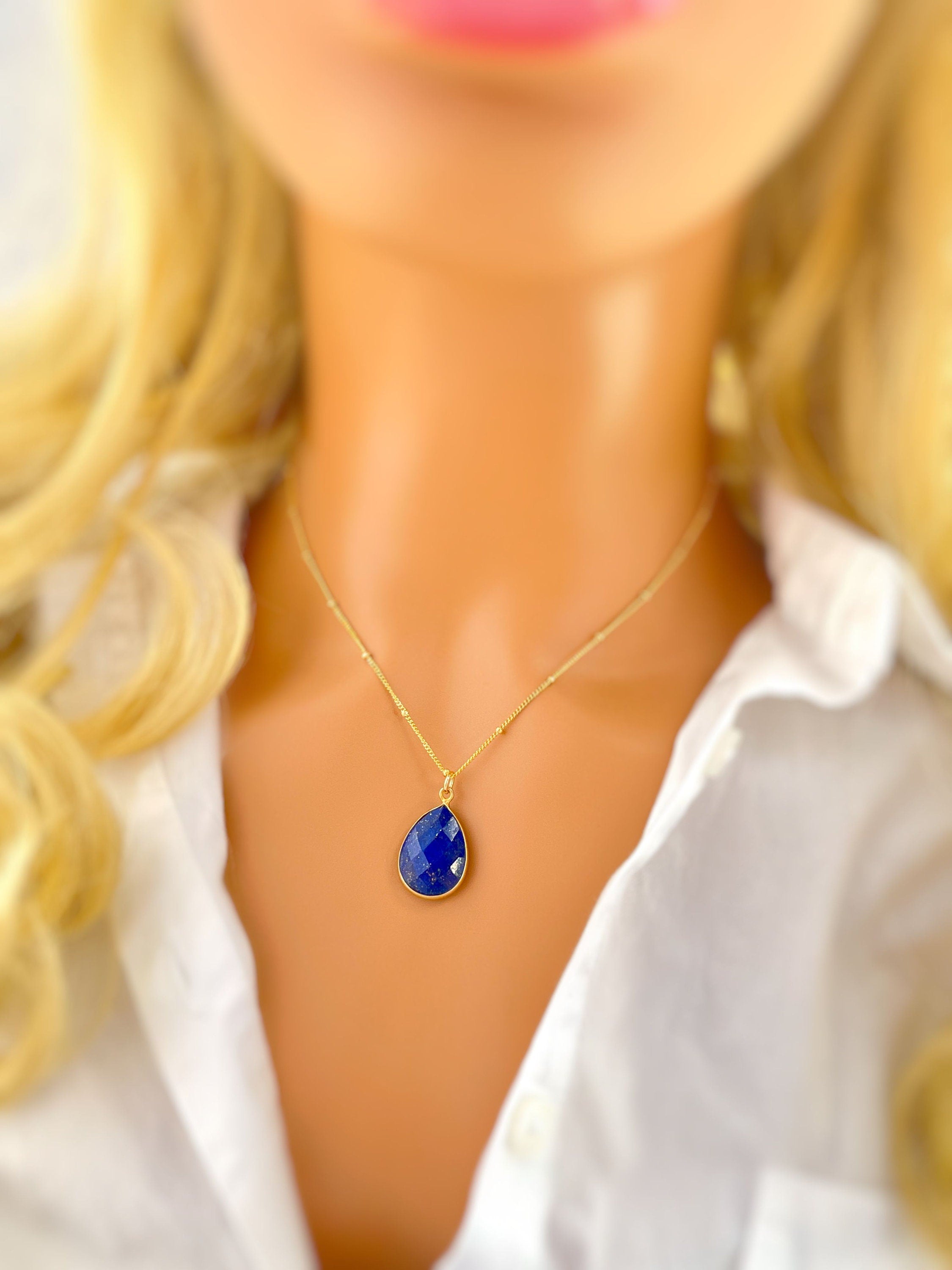 Gold Lapis Necklace