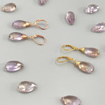Ametrine Earrings Solid 14k Gold, Rose Gold