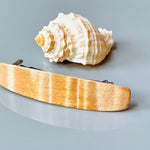 Large Curly Maple wooden barrette, wood hair clip, light wood barrette