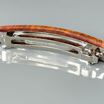 Large Curly Koa wood barrette, Luxury wood 5th Anniversary Gift Hawaiian