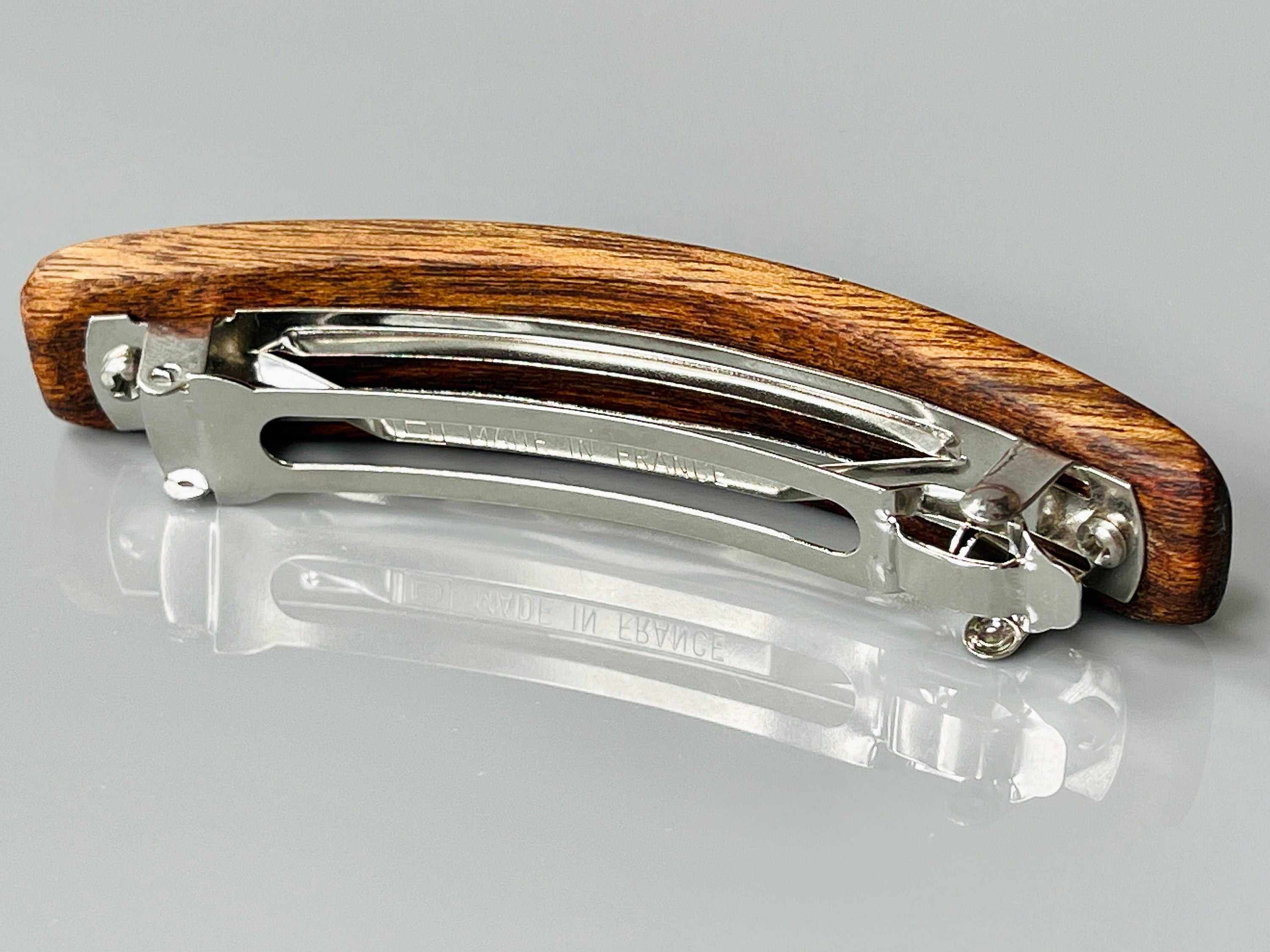 Long Hair Clip Large Tigerwood barrette for women with thick hair