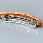 Hair Clip for Women Wood Barrette for long hair Pyinma Burl Medium Minimalist Plain Hair Clip Claw Handmade 5th Anniversary gift for Wife