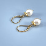 Pearl Earrings dangle Sterling Silver 14k Gold Fill Minimalist, modern pearl jewelry