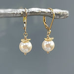 Pearl Earrings dangle Sterling Silver 14k Gold Fill Minimalist, modern pearl jewelry