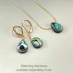 Abalone Shell Earrings 14k Gold, Sterling Silver Summer Jewelry