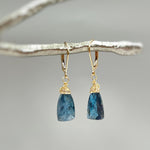 Kyanite Earrings Dangle drop Sterling Silver Leverback