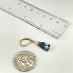 Kyanite Earrings Dangle drop 14k Gold fill by ruler for scale