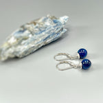 Modern Kyanite Earrings Dangle Sterling Silver Leverback