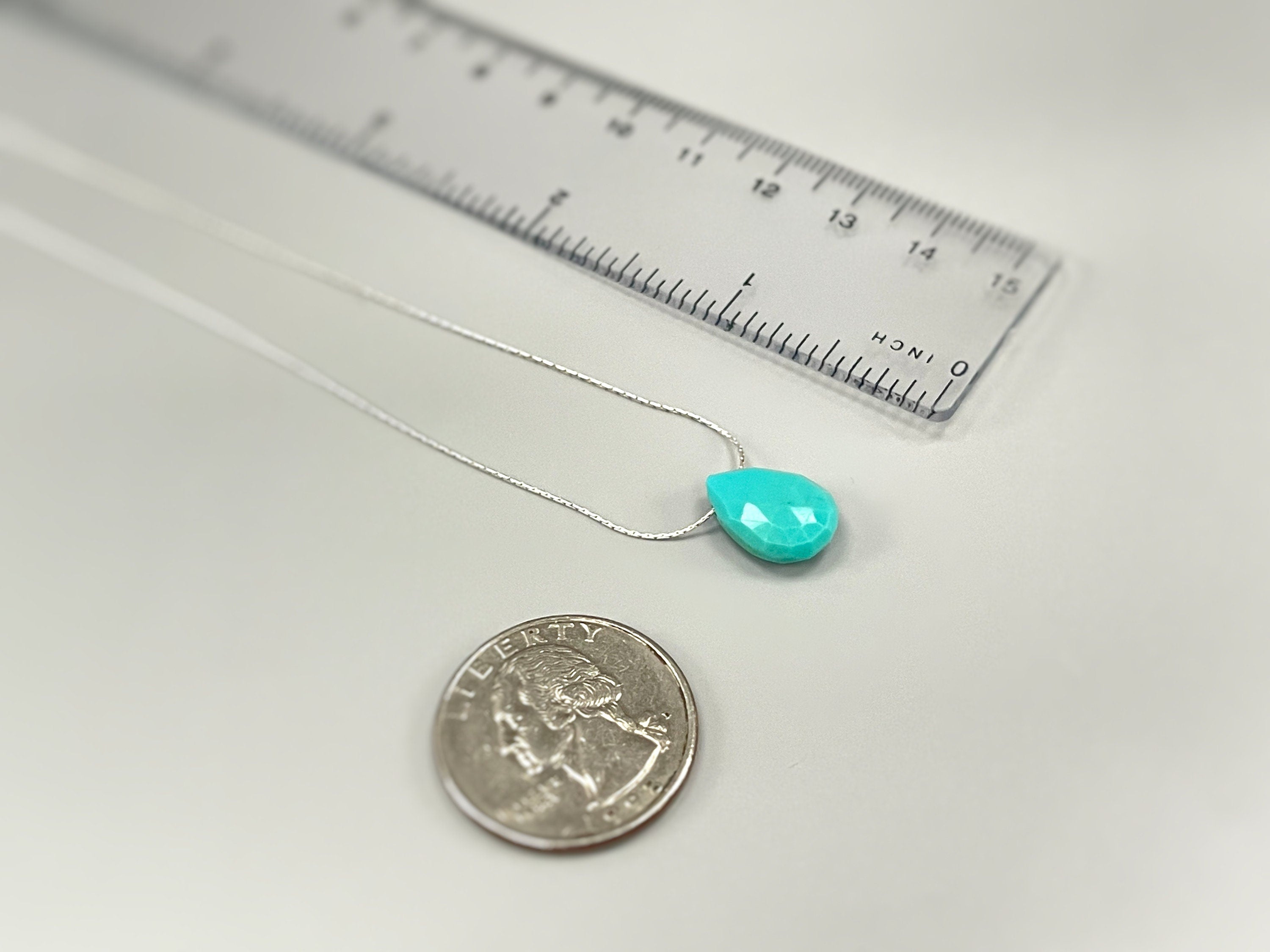 Minimalist Dainty Turquoise Necklace Sterling Silver Choker