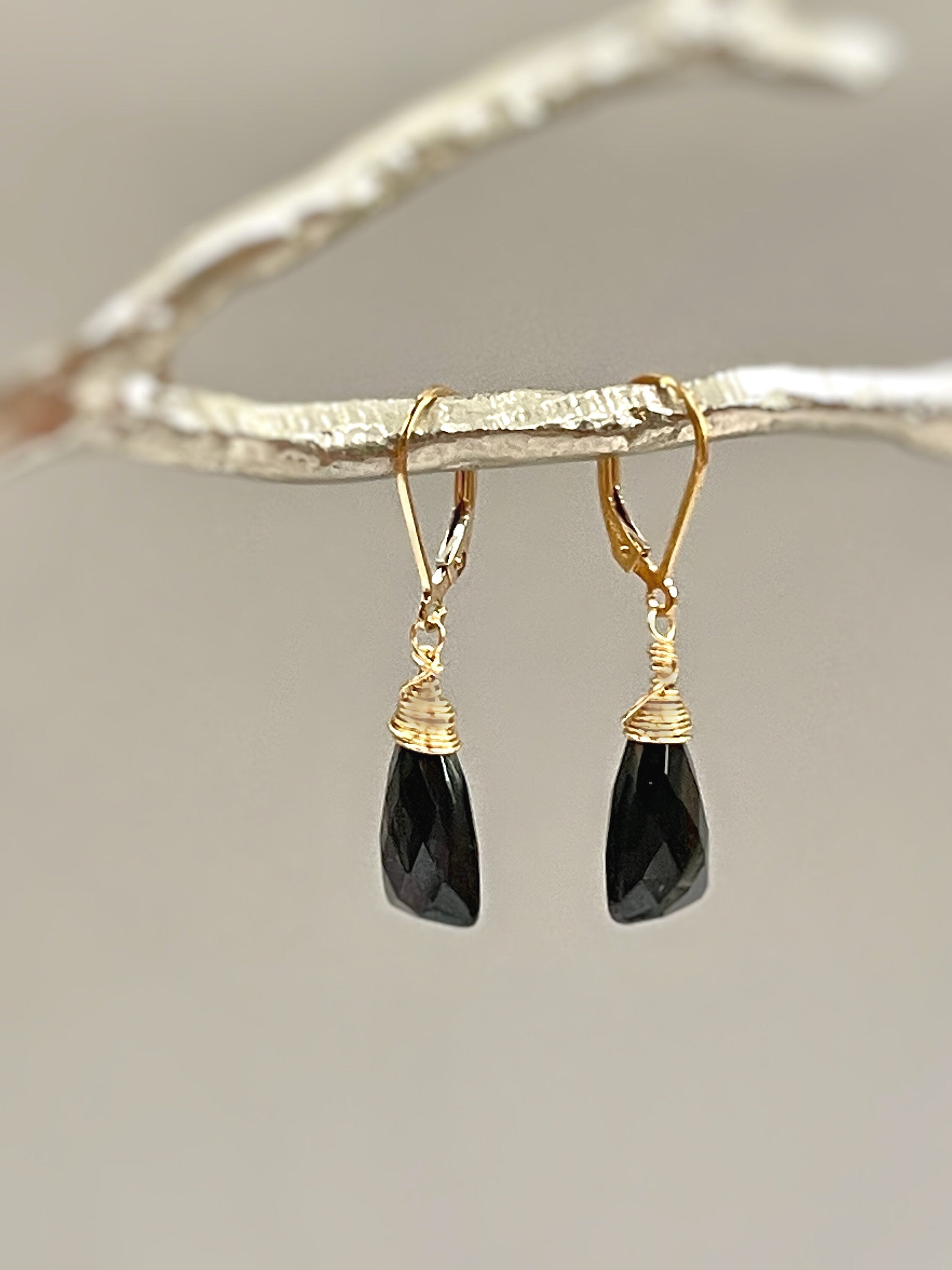Black Onyx Earrings Dangle