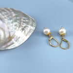 Pearl Earrings dangle Sterling Silver 14k Gold Fill Minimalist, modern pearl jewelry