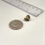 Sterling Silver Crescent Moon Labradorite Stud Earrings by ruler for scale