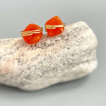 Raw Carnelian Stud Earrings
